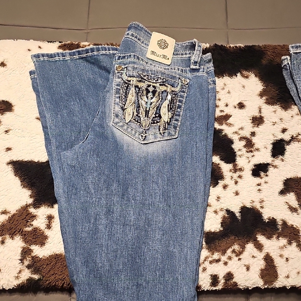 Miss Me Blue Denim Jeans with Embellished Pocket